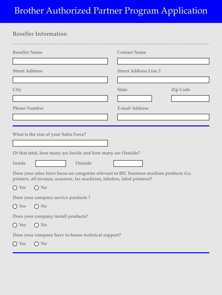 Brother Partner  Form