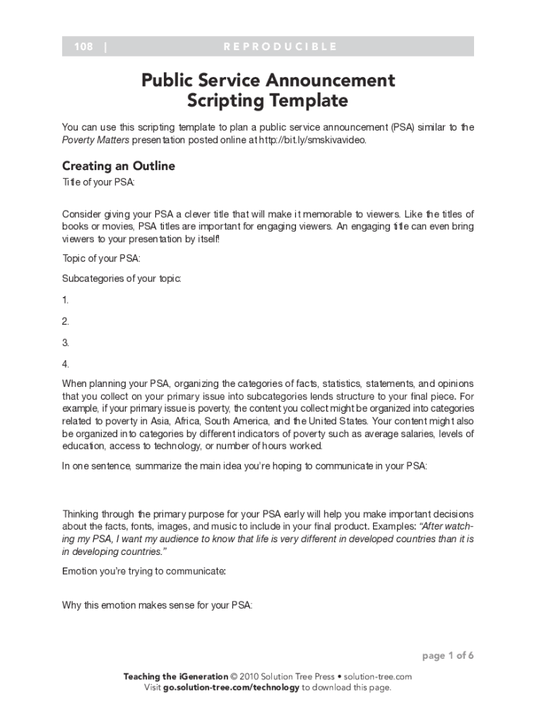 Psa Template PDF  Form