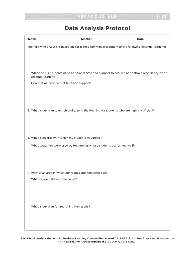 Solution Tree Data Protocol  Form