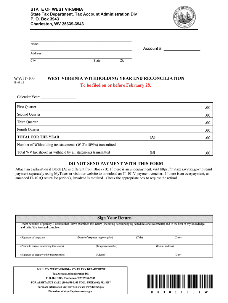 Get and Sign Wv Form 103 2017-2022
