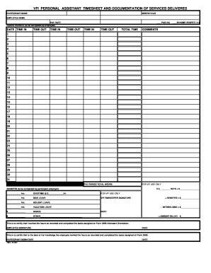 CDS Timesheets Touch of Class  Form