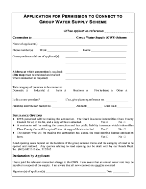 Water Application Form