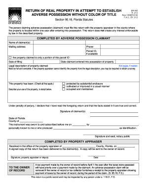 Adverse Possession Dr452 Volusia County Property Appraisers Vcpa Vcgov - Fill Out And Sign Printable Pdf Template Signnow