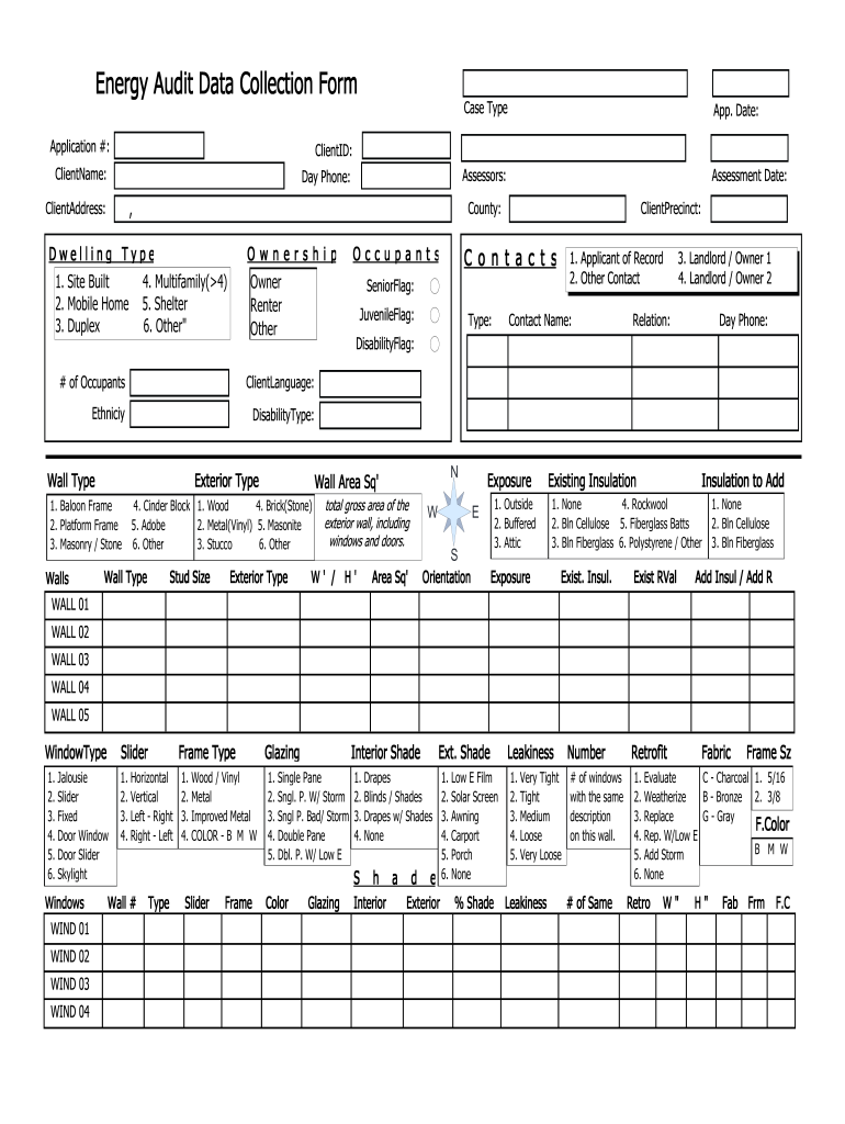 Energy Audit Data  Form