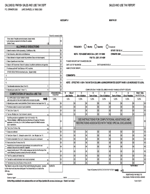 Sales Tax Lake Charles La Form