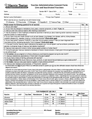 Harris Teeter Vaccine Records  Form