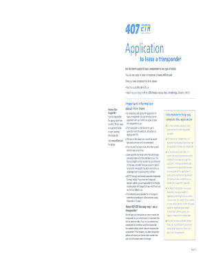 407 Transponder Return  Form