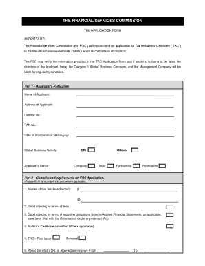 Trc Application Form