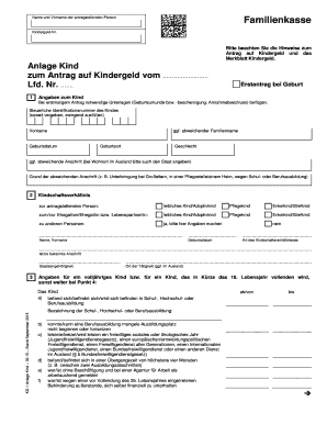 Lfd Nr Kindergeld  Form