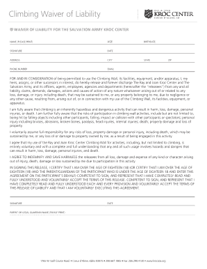 Kroc Center Waiver  Form