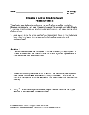 Chapter 8 Active Reading Worksheets Cell Reproduction Answer Key  Form