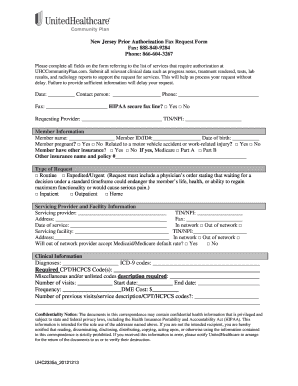 New Jersey Prior Authorization Form