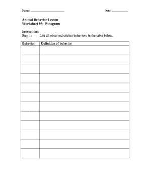 Ethogram Template  Form