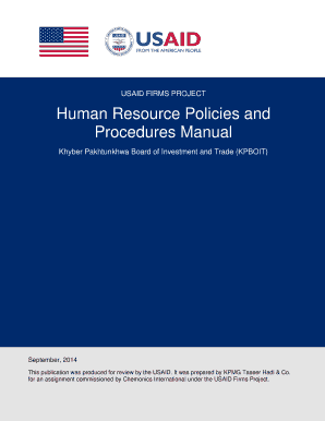 Human Resource Policies and Procedures Manual USAID PDF Usaid  Form
