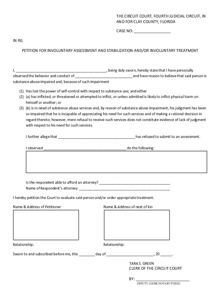 Marchman Act Form