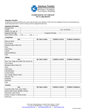 Housing Checklist  Form