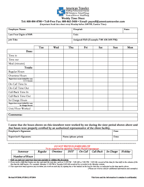 Amn Timesheet PDF  Form