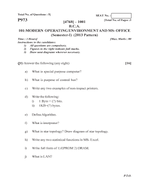 Modern Operating Environment  Form