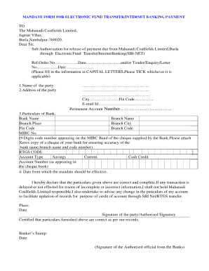 Payment of Mcl Online  Form