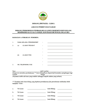 Institut Perhutanan Sabah  Form