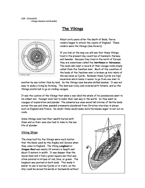 Vikings Worksheets PDF  Form