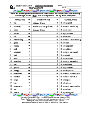 Comparative Words  Form