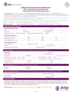 Xofigo Access Services Intake Form