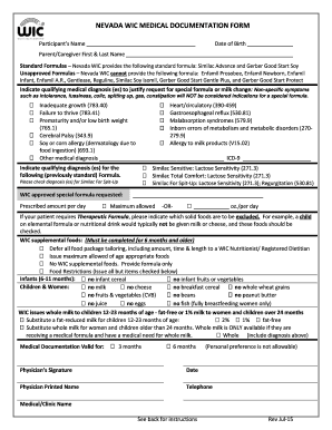 NEVADA WIC MEDICAL DOCUMENTATION BFORMb