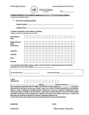 Courier Request Form