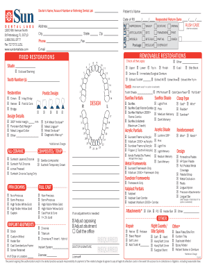  Sun Dental Lab Sheets 2014