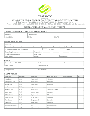 Chai Sacco Loan Forms
