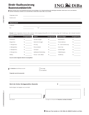 Bautenstandsbericht Vorlage Excel  Form