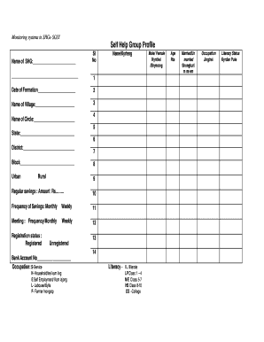 Shg Profile Format PDF