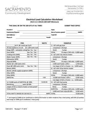  Nec Load Calculation Worksheet 2015-2024