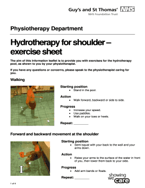 Hydrotherapy Shoulder Exercises PDF  Form
