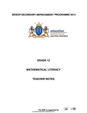 Mathematical Literacy Grade 12 Textbook PDF  Form