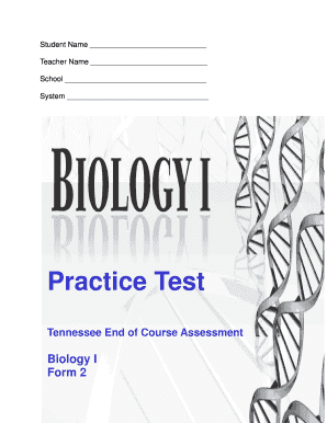 Tennessee Biology Eoc Practice Test  Form