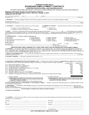 SAG AFTRA Industrial Contract Talent Partners  Form