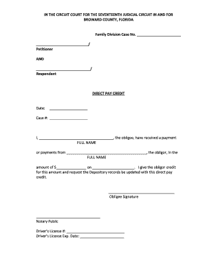 Direct Pay Credit Broward County Clerk of Court  Form