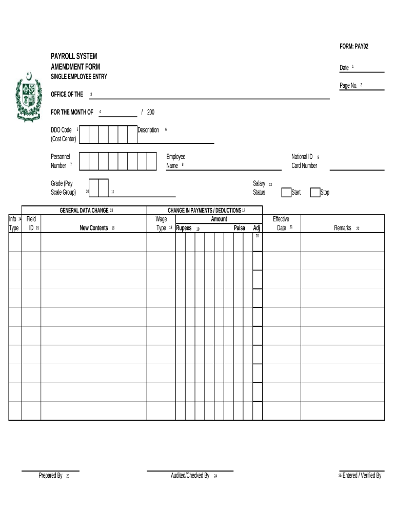  Change Form Education Department 2012