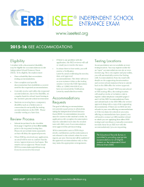 Isee Accommodations Request Form