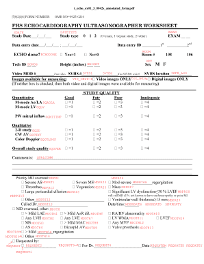 Printable Echocardiogram Worksheet  Form