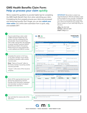 Gms Claim Form Printable