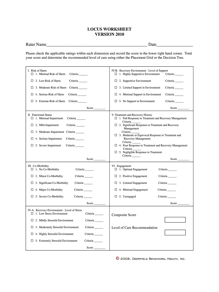 Locus Scoring Sheet  Form