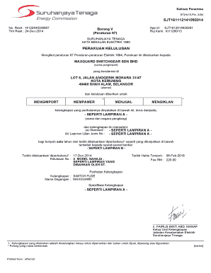 Borang N Suruhanjaya Tenaga  Form