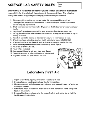 Lab safety form - Fill Out and Sign Printable PDF Template | SignNow