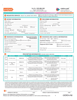 ProCeed Patient Assistance Program VIEKIRA PAK  Form