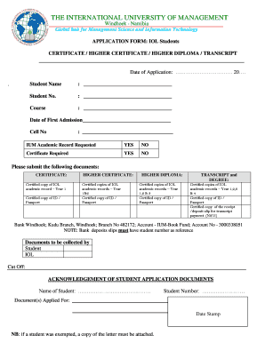 Ium Online Application  Form