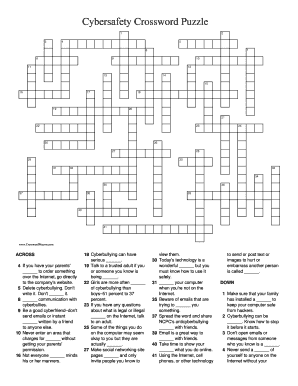 Cyber Safety Crossword Puzzle Answers  Form