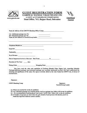 Gmvn Online Registration  Form